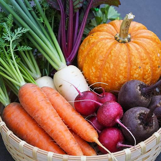 Colorful Basket of Fresh Vegetables
