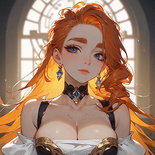 Elegant Anime Portrait with Backlighting