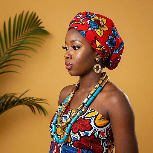 Elegant African Woman in Vibrant Kente