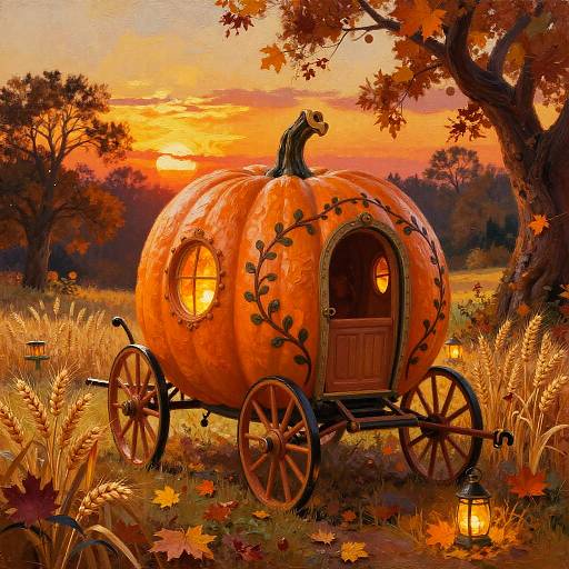Magical Giant Pumpkin Carriage Scene