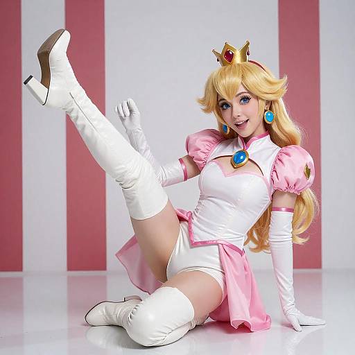 Blonde Princess Peach Cosplay CGI
