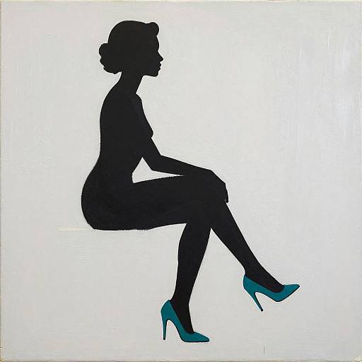 Minimalist Silhouette of Woman in Profile