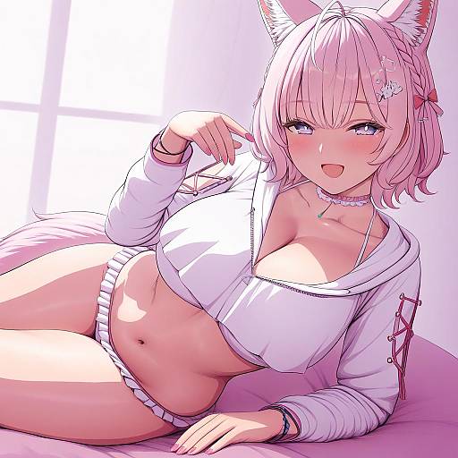 Illustration of Hakui koyori (summer), hololive in the style of Lvl (sentrythe2310)