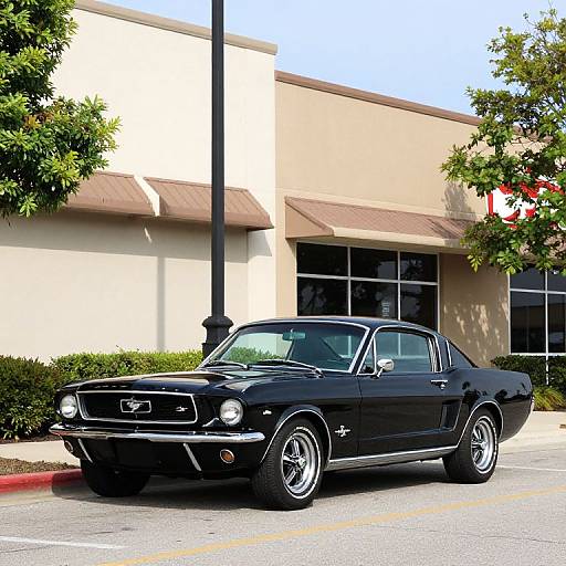 Shiny Black 1966 Ford Mustang Scene
