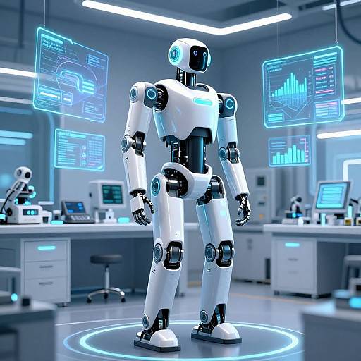 High-Tech Robot in Futuristic Lab