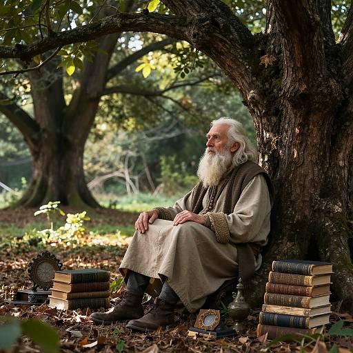 Eldest Sage by Ancient Mystical Tree