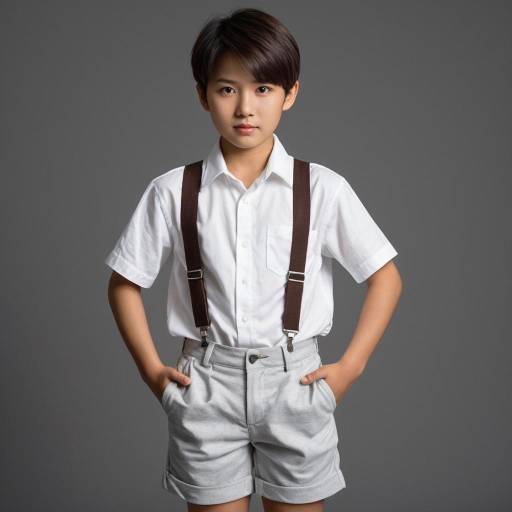 Boy in Jock Costume with Suspenders