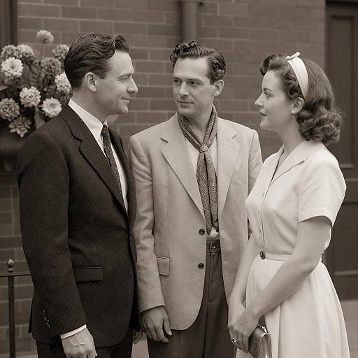 1940s Sepia-Toned Fashion Scene