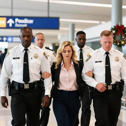 Police Escort at Airport Terminal Scene