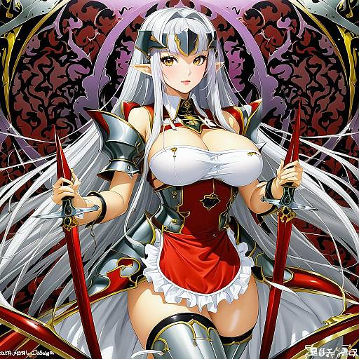 Illustration of Aldra (queen's blade), queen's blade in the style of Fangxiang cuoluan