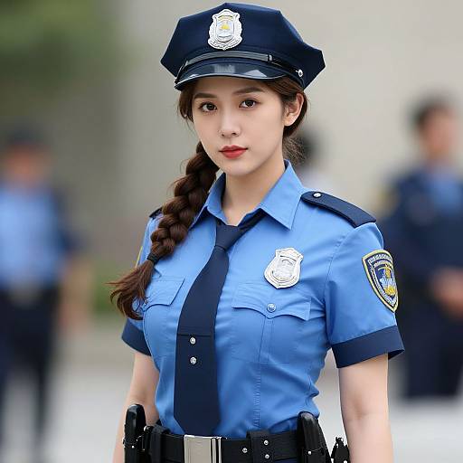 Realistic Policewoman in Uniform