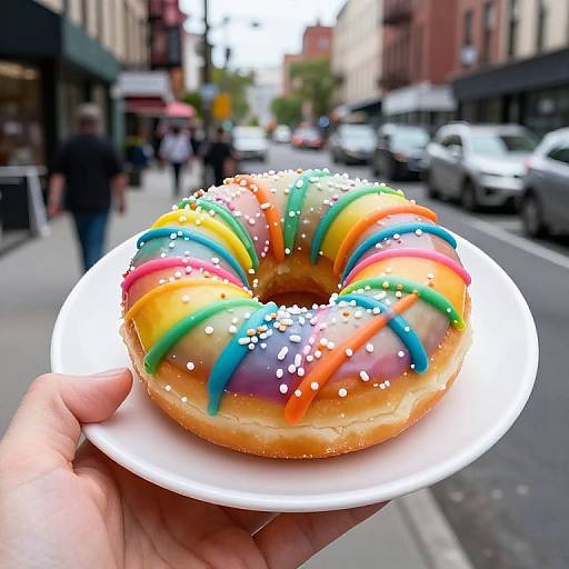 Vibrant Rainbow Donut in Brooklyn