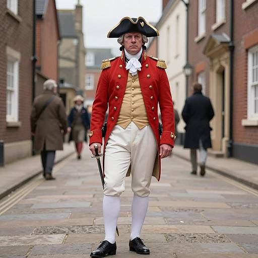 18th Century British Military Officer in Historical Costume