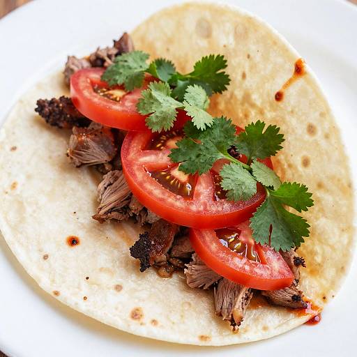 Close-Up Fresh Taco with Vibrant Ingredients