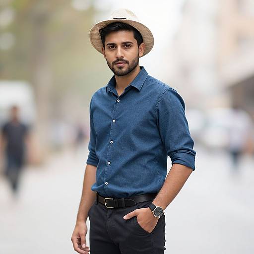 Casual Summer Outfit with Beard