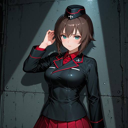 Illustration of Hida ema, girls und panzer in the style of Nakasone haiji