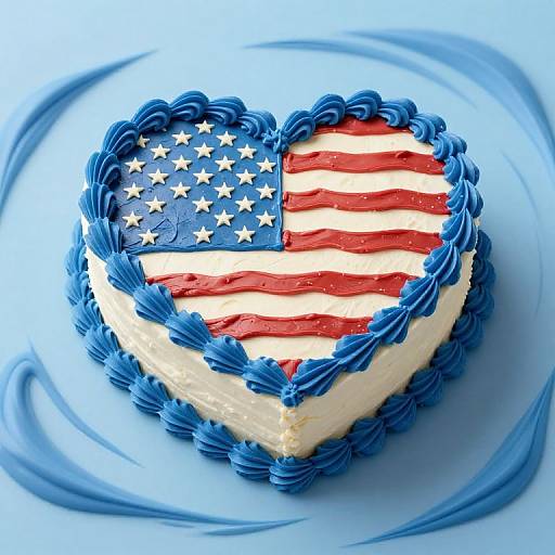 Gravity-Defying Patriotic Heart Cake