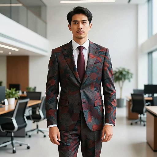 Confident Man in Stylish Modern Office