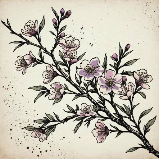 Bohemian Cherry Blossom Tattoo Design