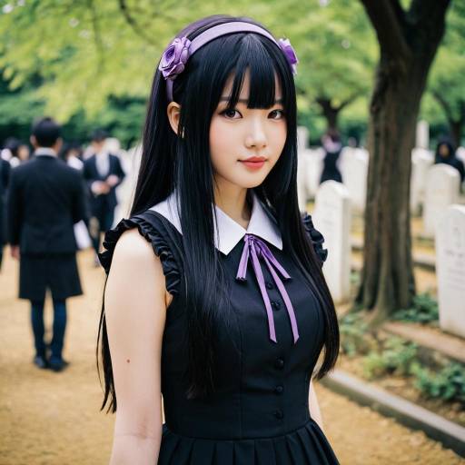 Lifestyle costume photo of Akemi homura (black dress). Cosplay clothes