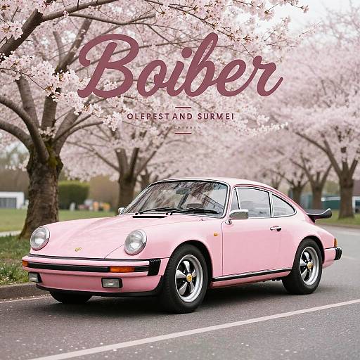 Vintage Baby Pink Porsche 911 Poster