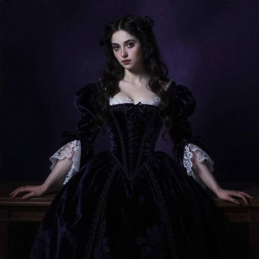Rococo Sorceress in Velvet Gown