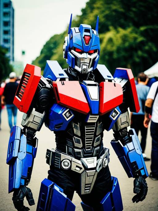 Man in Transformers Costume at Festival