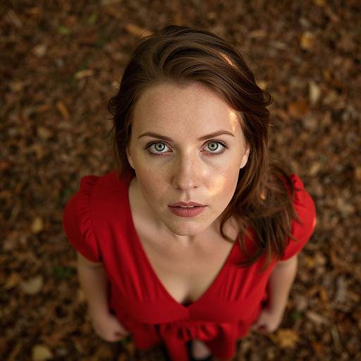 Hyperrealistic Aerial Portrait of Eastern European Woman