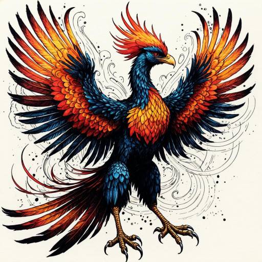 Majestic Phoenix with Fiery Plumage
