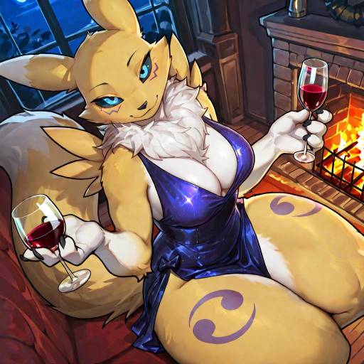 Elegant Chinchilla Girl by the Fire