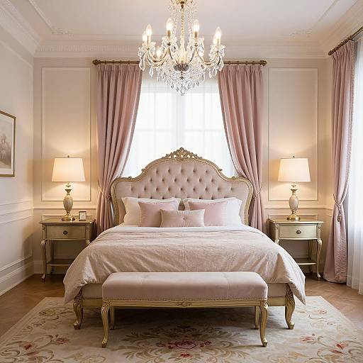 Elegant Royal Bedroom with Gold Accents