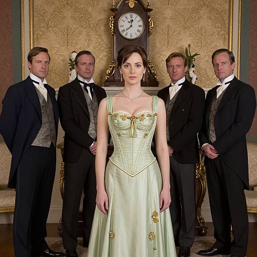 Elegant Woman with Formal Gentlemen