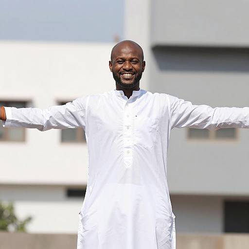 Joyful Bald Man in Traditional Kurta