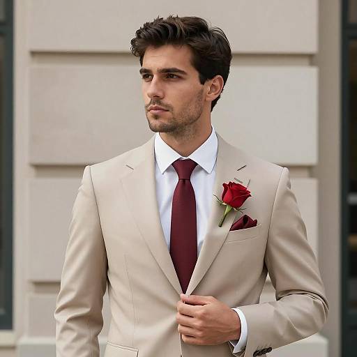 Elegant Groom Suit Portrait for Engagement