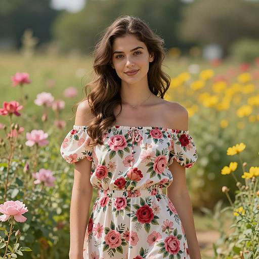 Summer Vibes: Woman in Flower Field