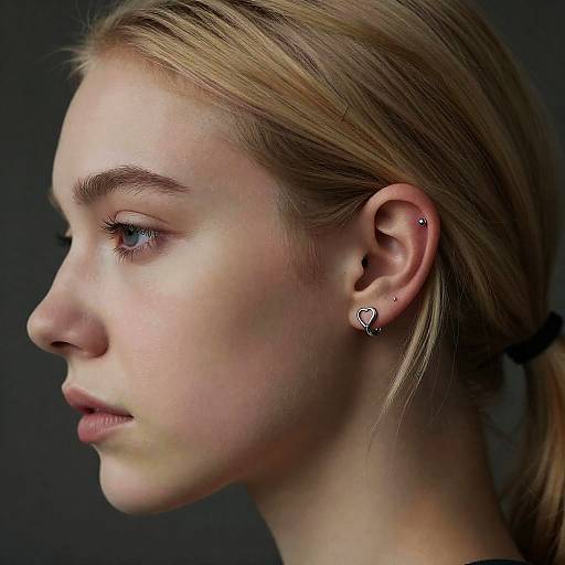 Hyperrealistic Blonde Woman with Piercing