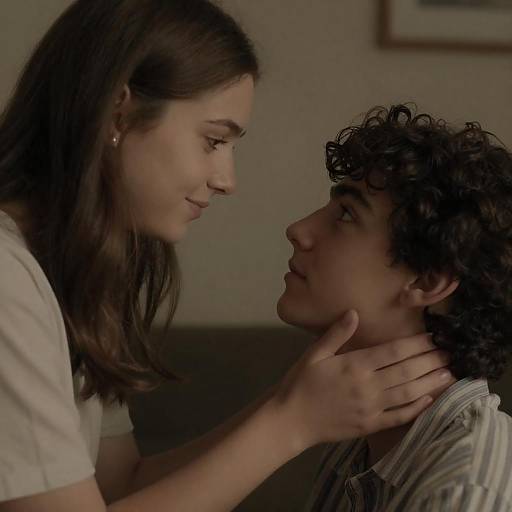 Intimate Close-Up of a Young Couple