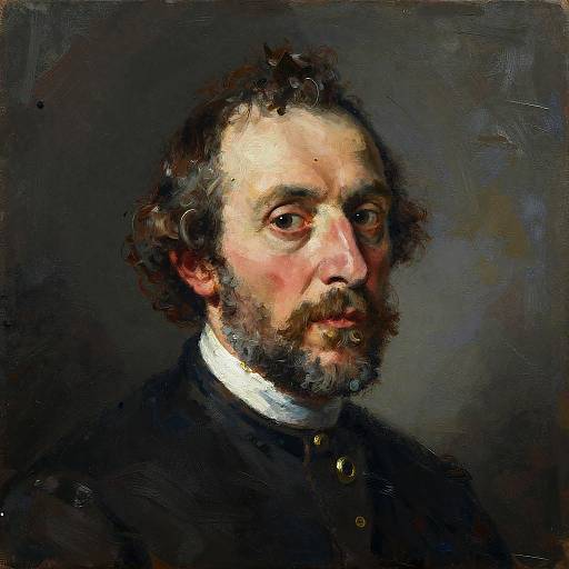 Dignified Professor Gouache Portrait