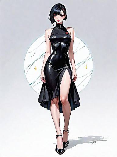 Minimalist Woman in Black Bodysuit