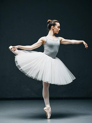Elegant Ballerina in White Tutu