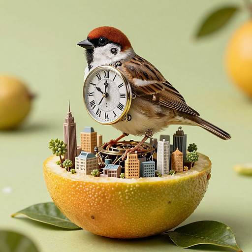 Clockwork Sparrow Constructs Miniature Cities