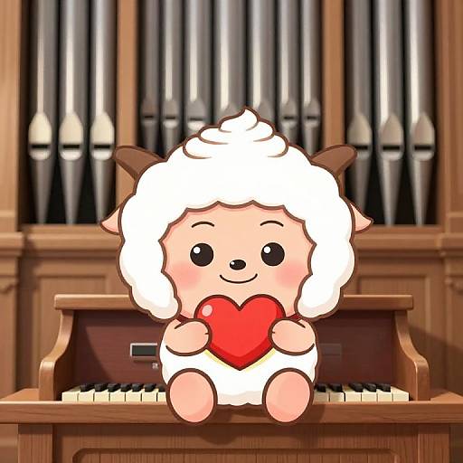 Kawaii Church Pipe Organ Love Character
