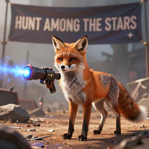 Space Bounty Hunter Fox with Ion Blaster