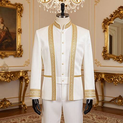 Man in White and Gold Fenini Costume