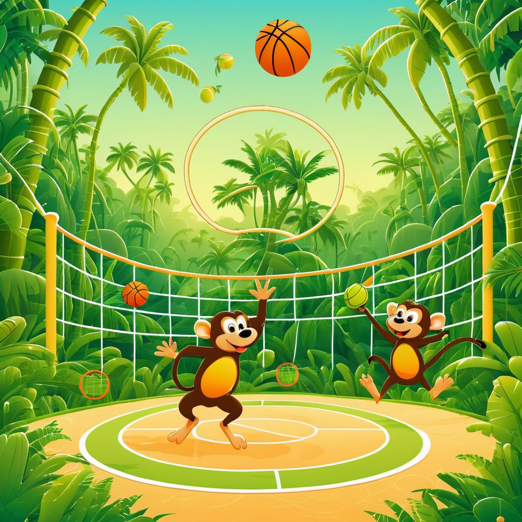 Kiwi and Monkeys: Jungle Basketball Fun