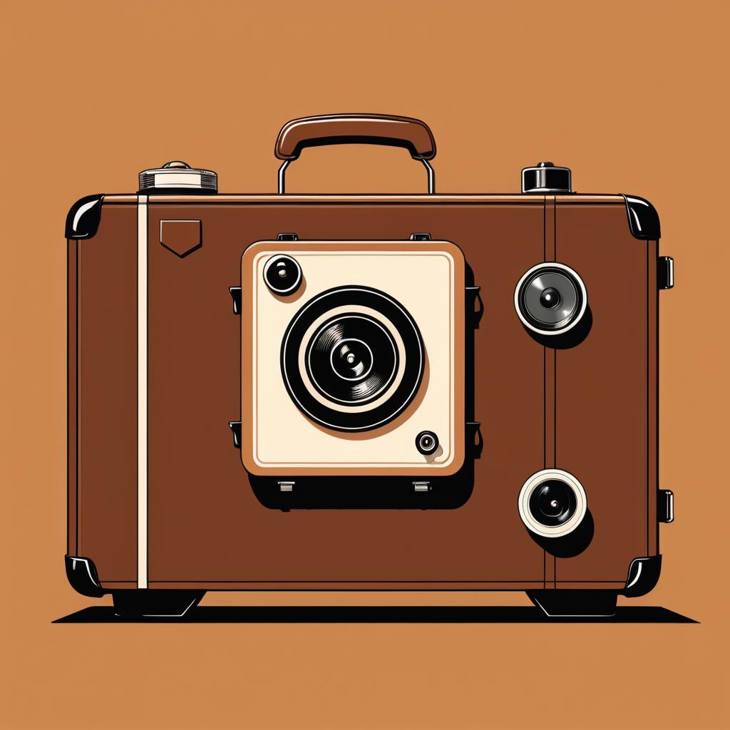 Pop-Art Brown Suitcase with Futurist Style