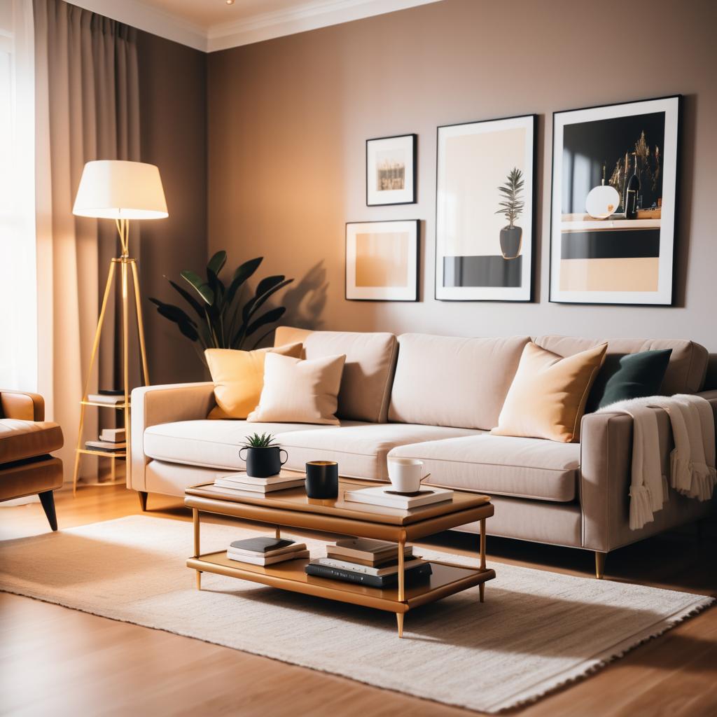 Cozy Elegance: Film Photo of Living Room