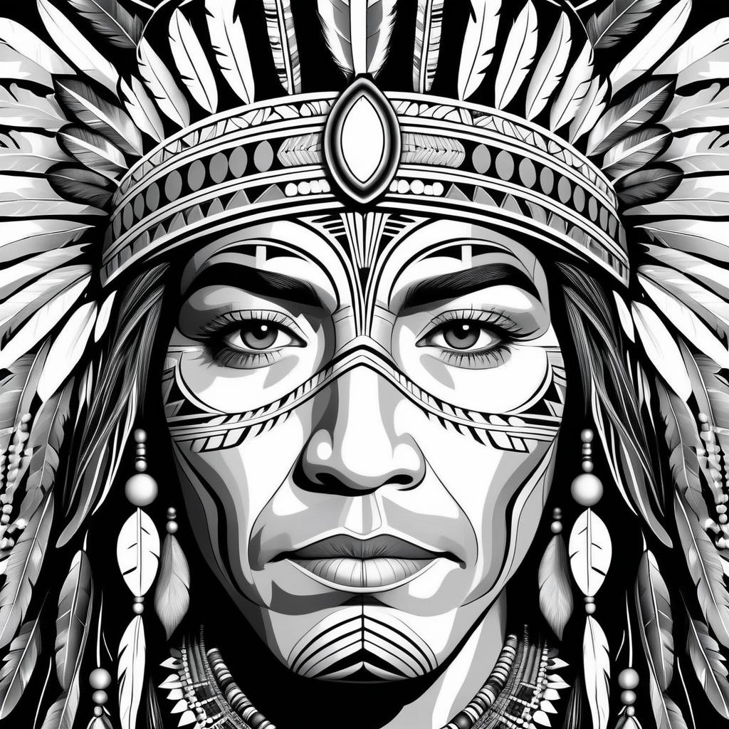 Half Native American and Aboriginal Portrait