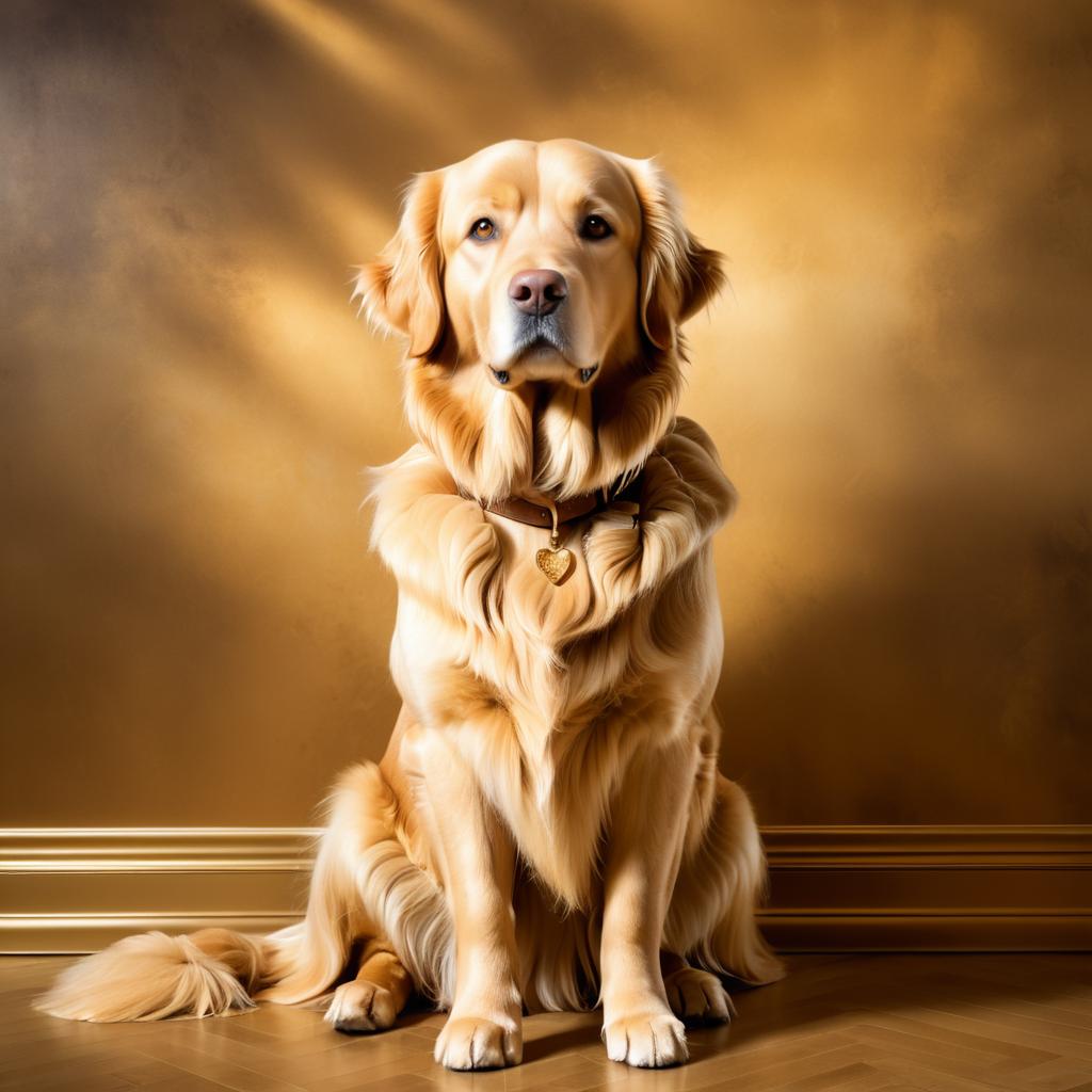 Elegant Golden Retriever Mural Portrait