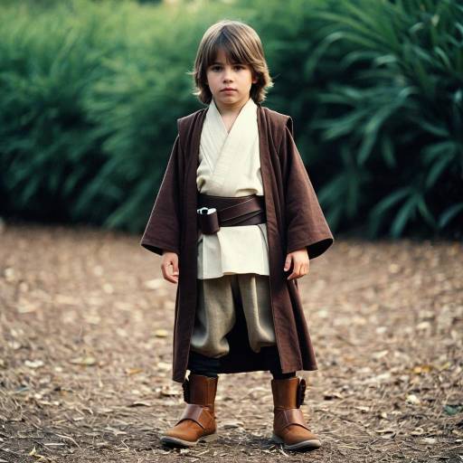 Child in Jedi Costume Outdoors